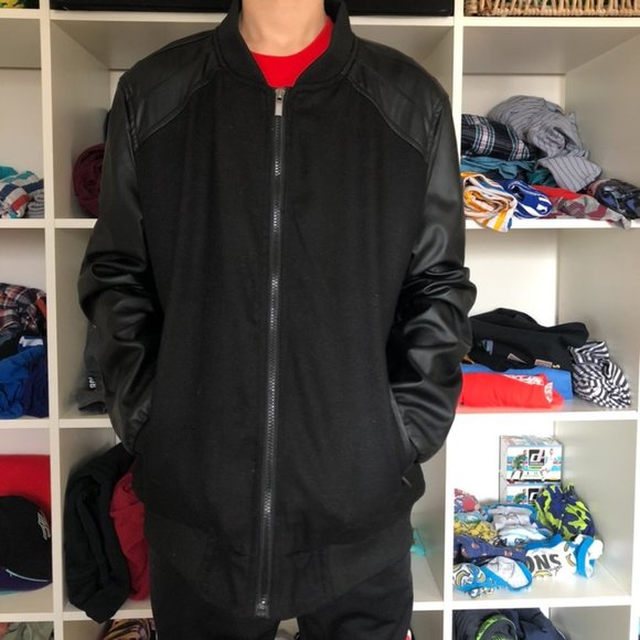 Other - Faux leather zip up jacket medium